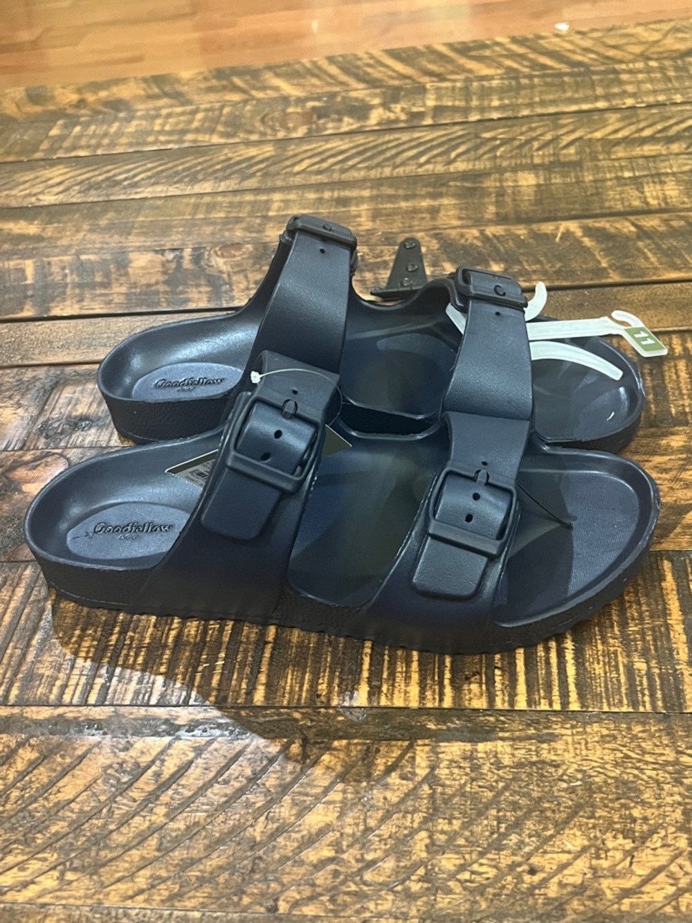 Goodfellow & Co Navy Double-Buckle Slide Sandals